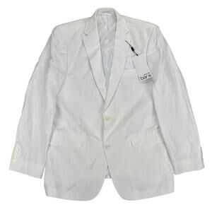 Bar III Mens Slim Fit 100% Linen Solid Suit Jacket White 42L